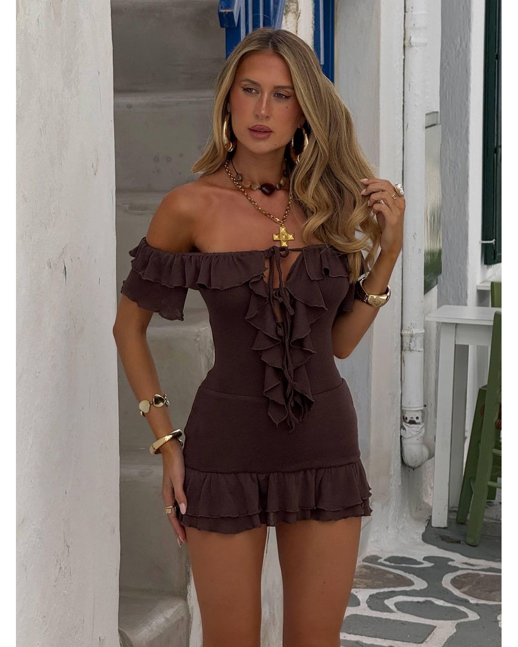 Outcast Brown Sahara Mini Dress