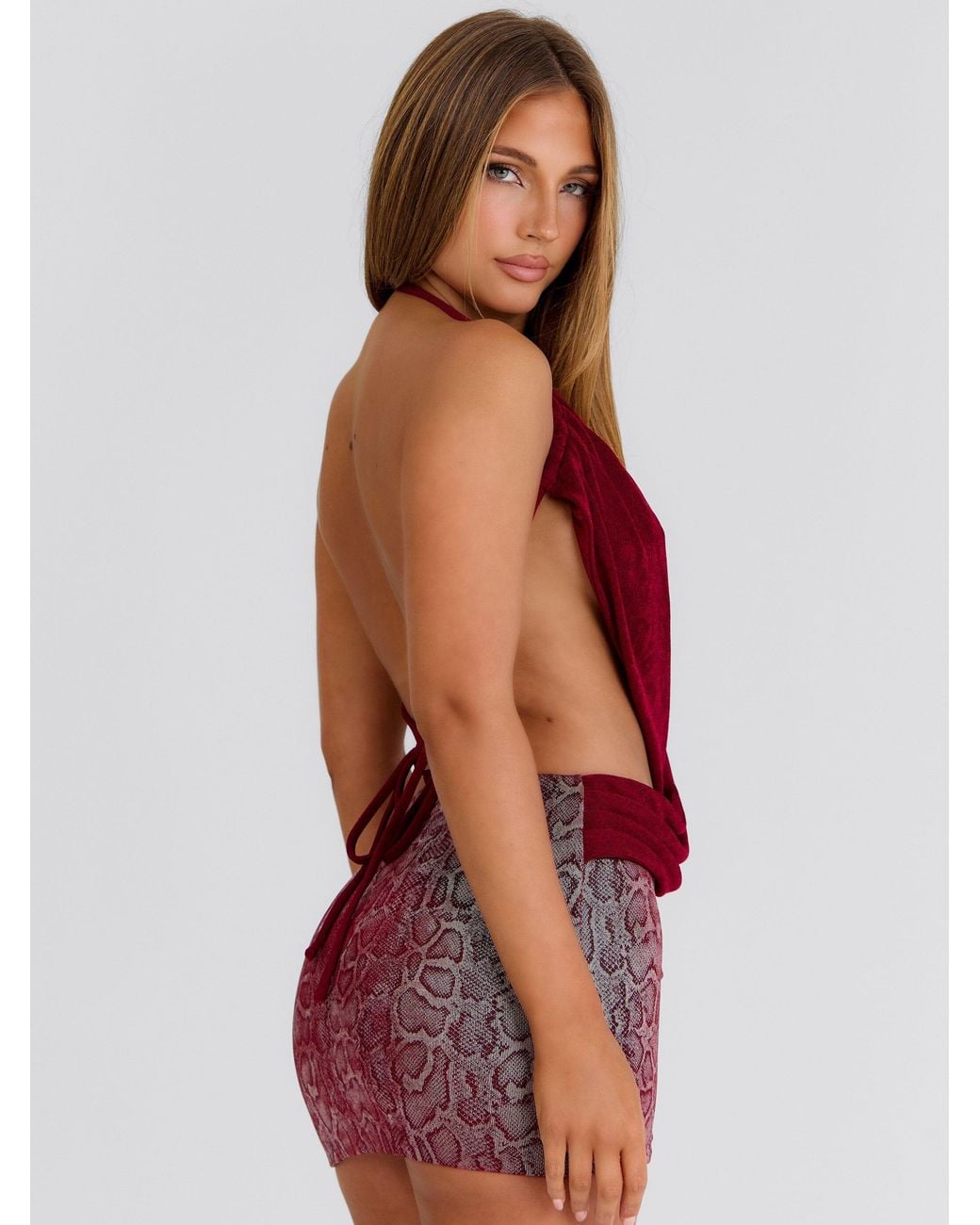 Outcast Red Tamanna Mini Dress Deep