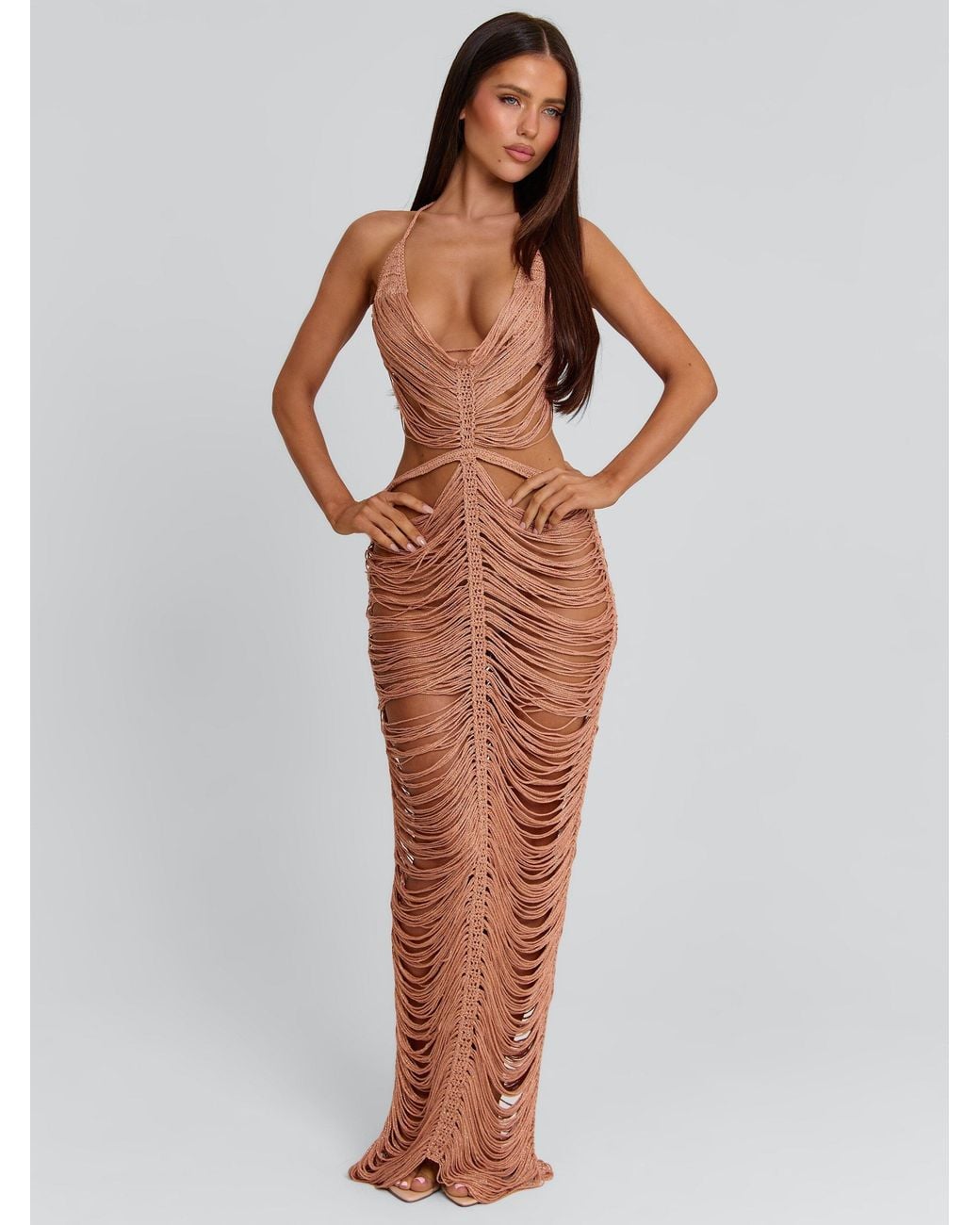 Outcast Brown Kaelani Maxi Dress Rose