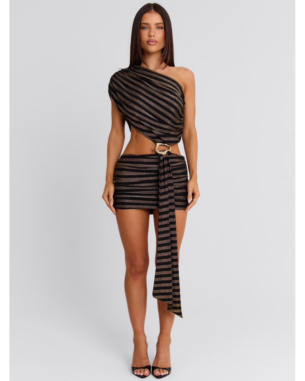Outcast Black Catalina Mini Dress Stripe