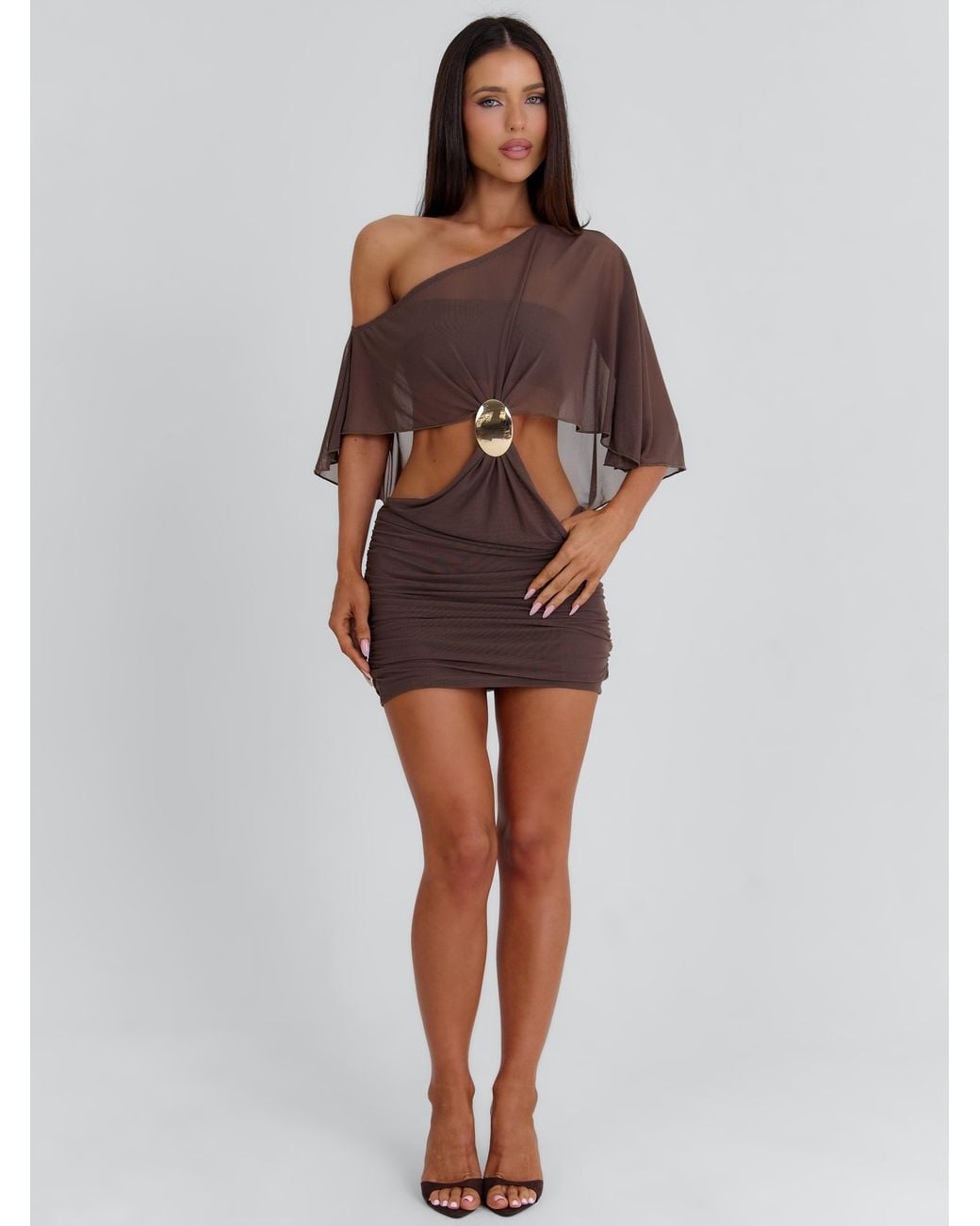 Outcast Brown Madisyn Mini Dress Chocolate
