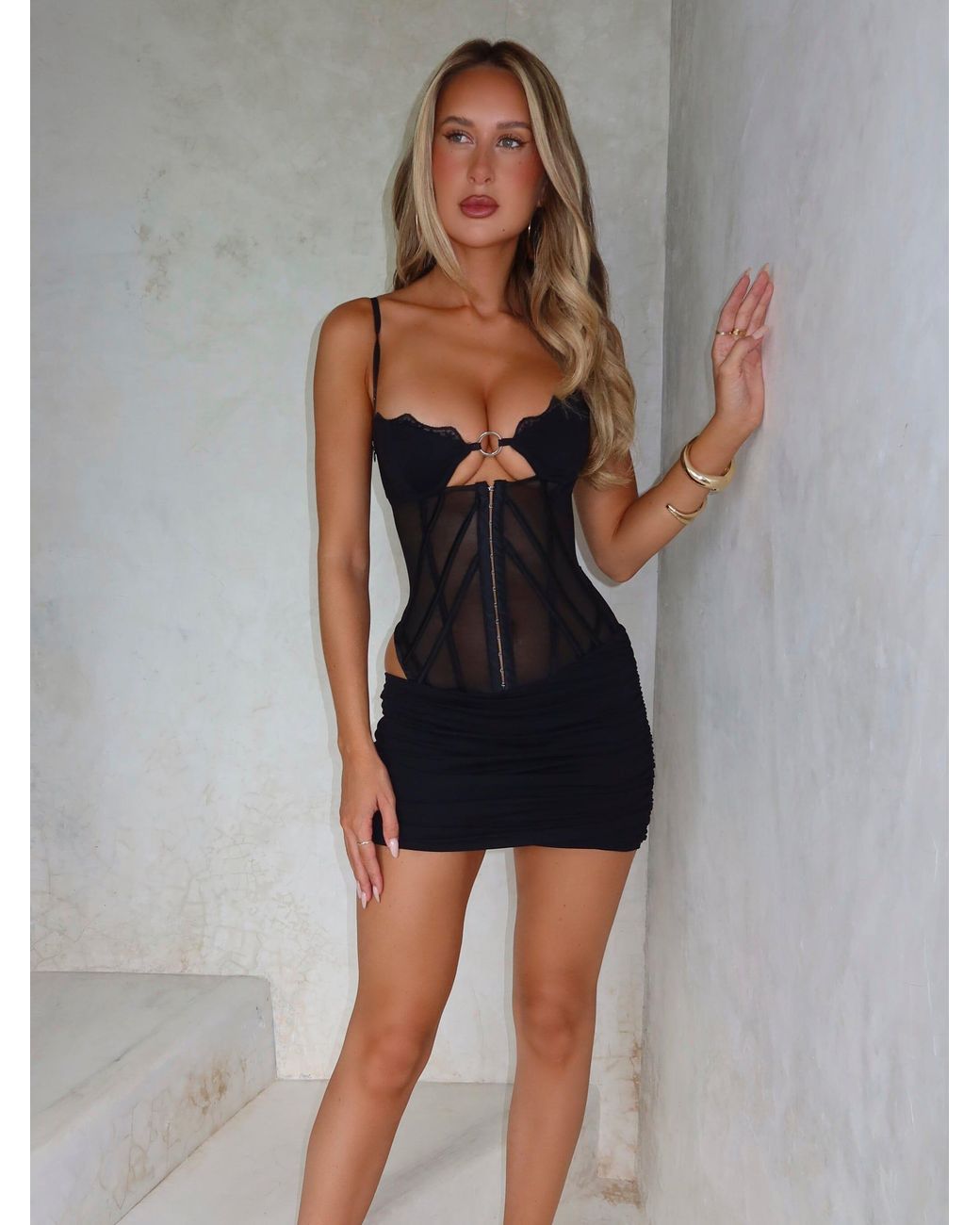 Outcast Elodie Mini Dress in Black | Lyst