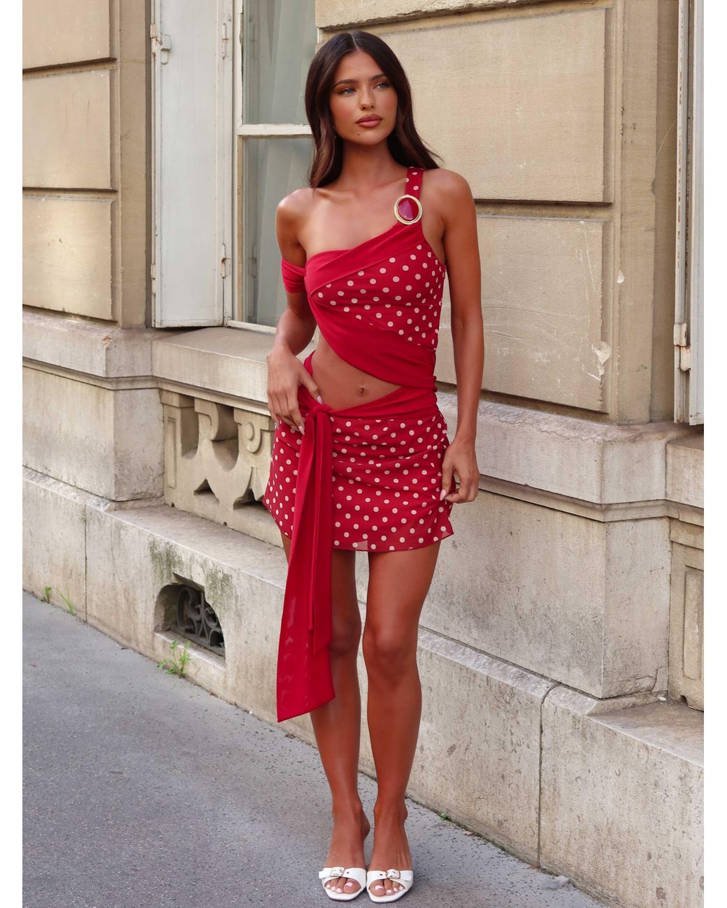 Outcast Natural Imara Mini Dress Polka Dot
