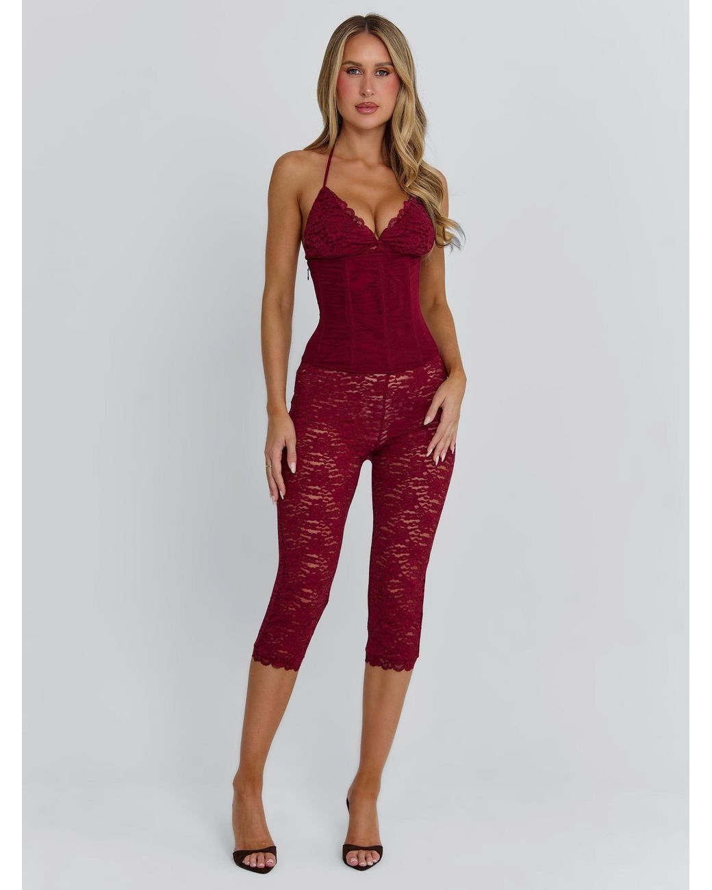 Outcast Brown Cendre Playsuit Burgundy