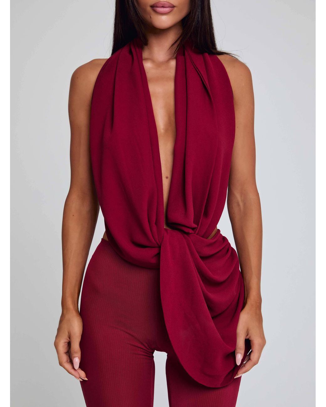 Outcast Red Arlen Jumpsuit Burgundy