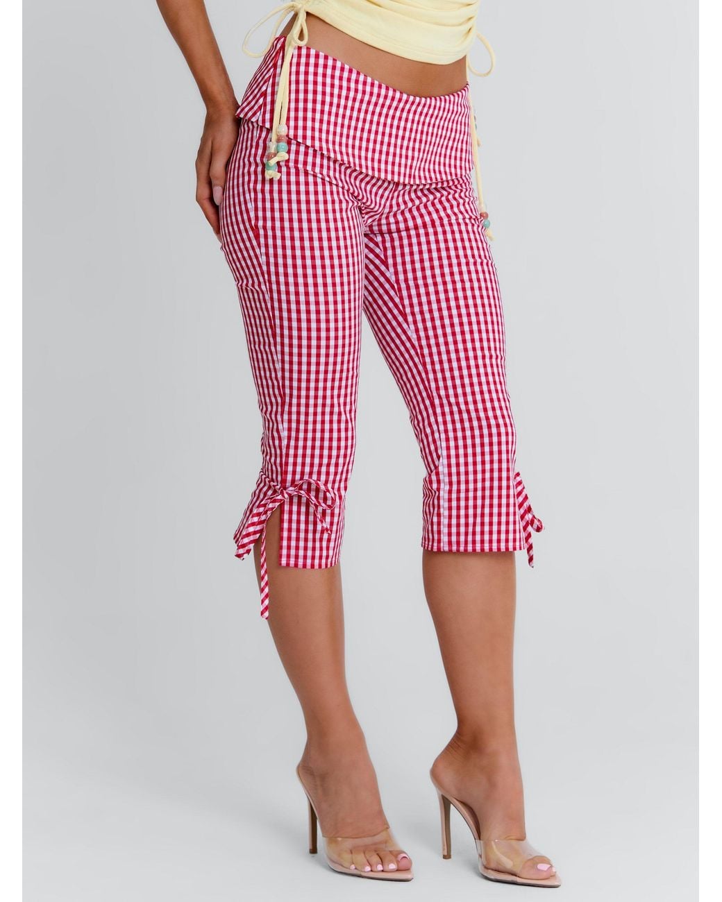 Outcast Pink Lennix Capri Pant Gingham