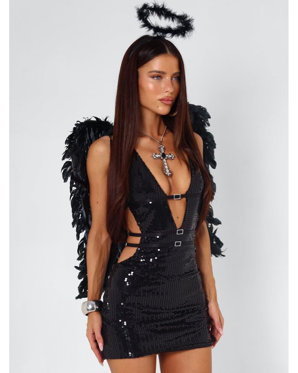 Outcast Brown Iva Mini Dress Sequin