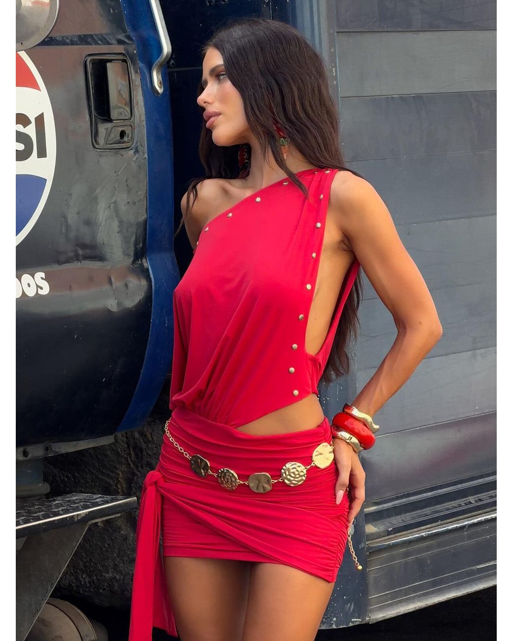 Outcast Red Othellio Mini Dress