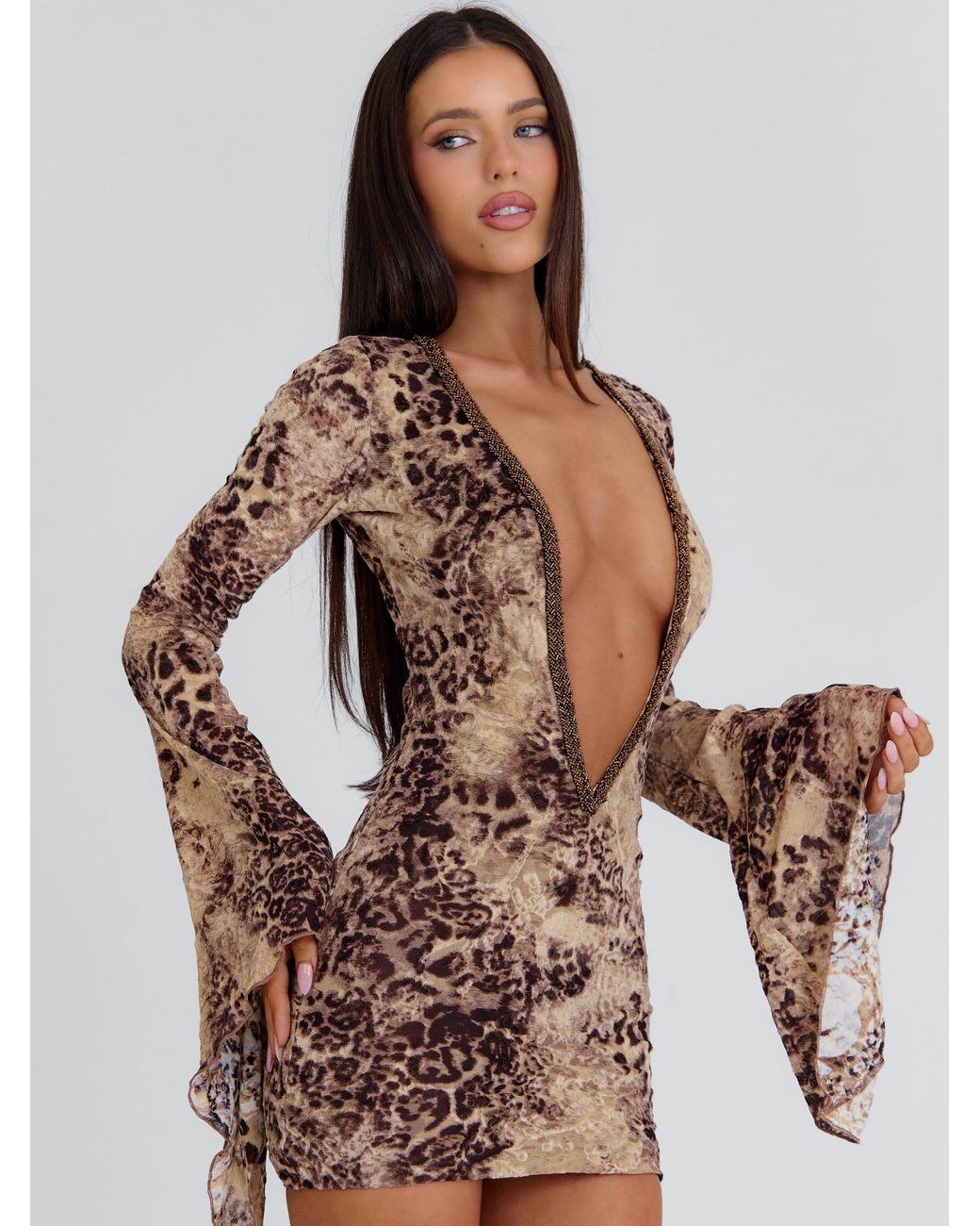 Outcast Brown Yesina Mini Dress