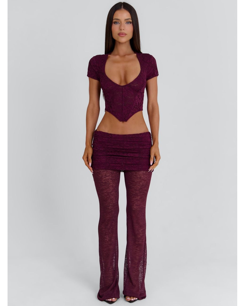 Outcast Red Nerissa Corset Top Burgundy