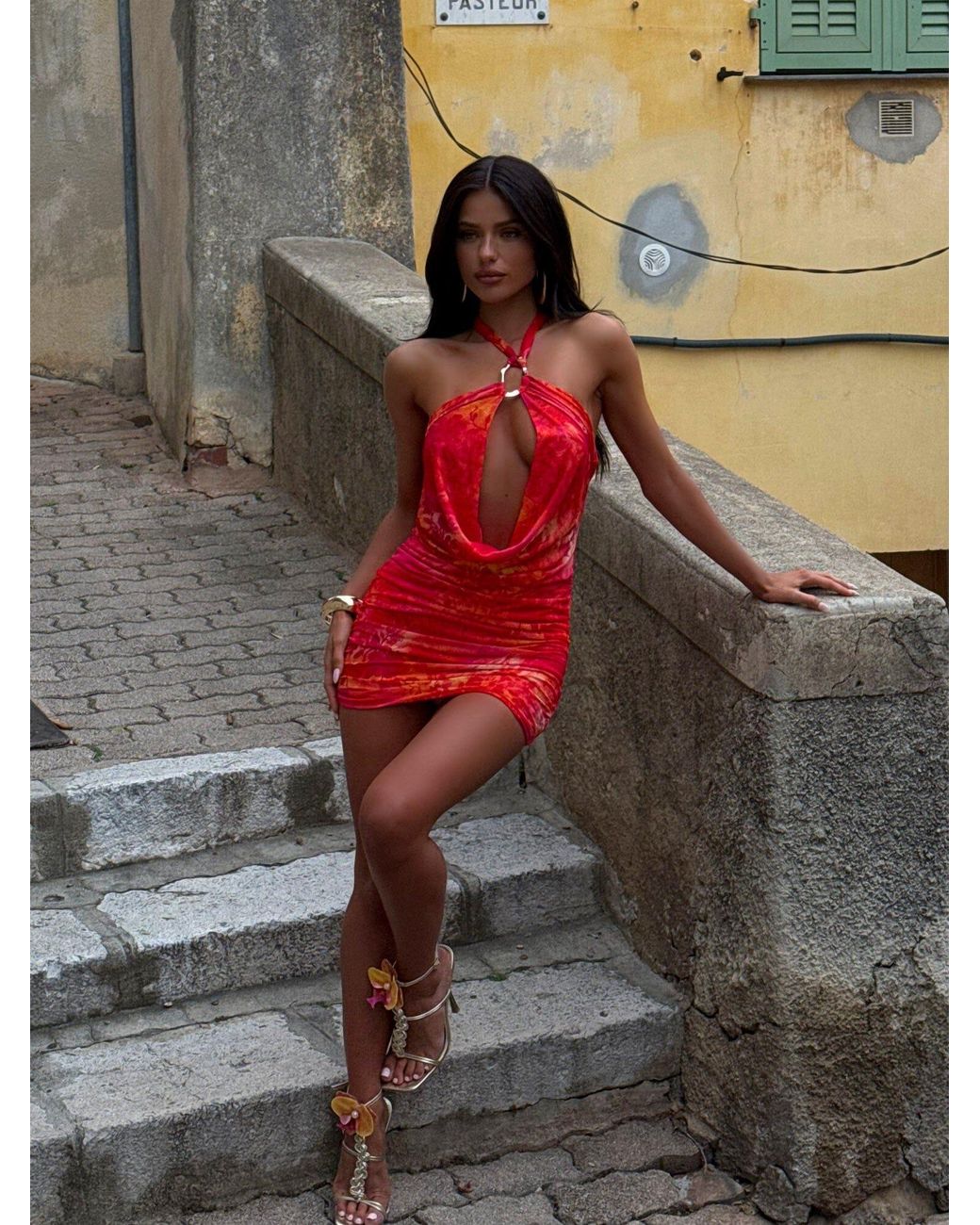 fitted lace wedding dress Women's Redaii Mini Dress Red in Size XL by Outcast
