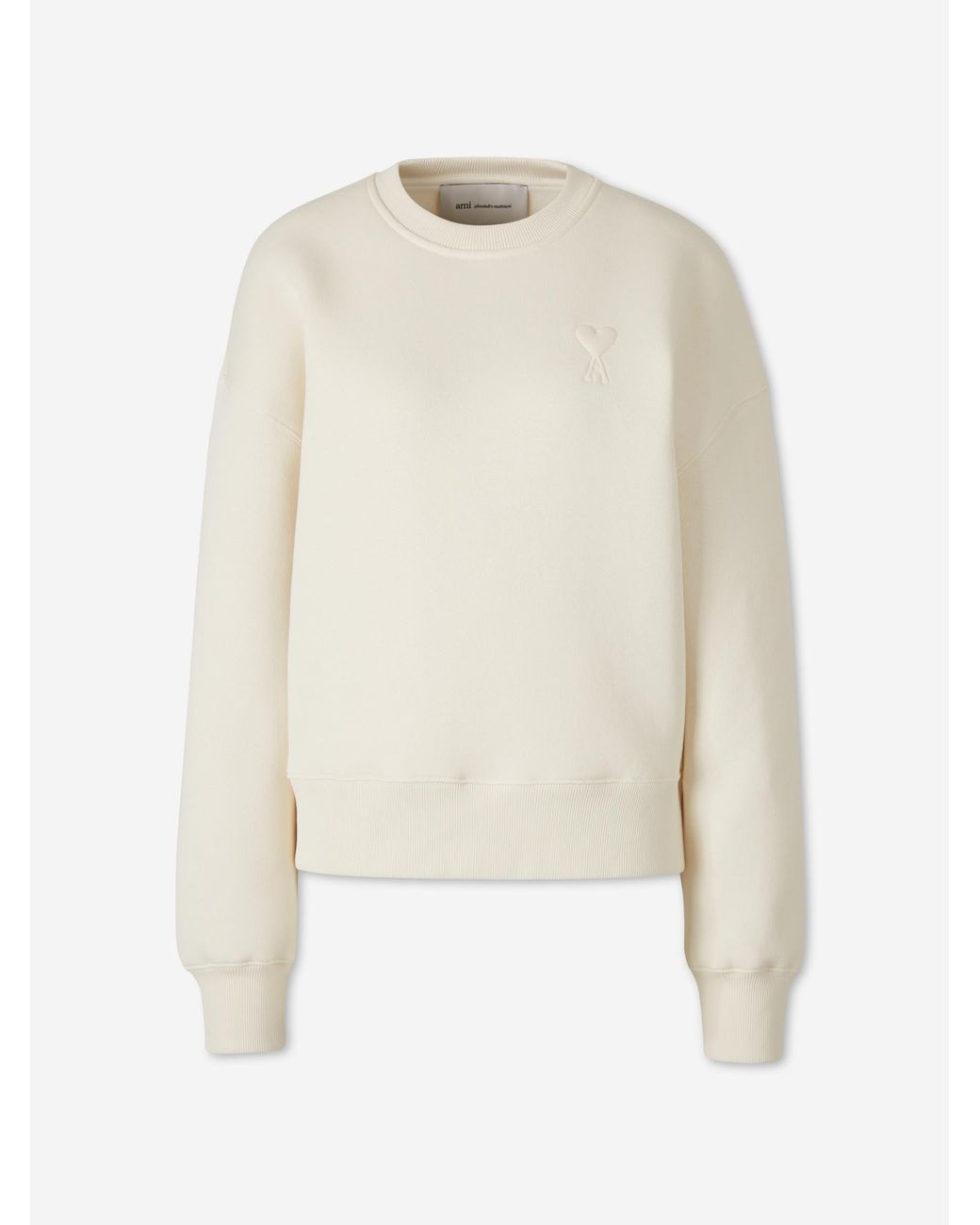 Sudadera Cuello Redondo AMI de color White