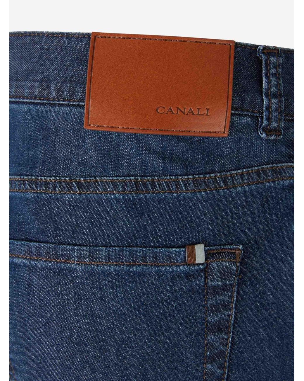 Jeans Rectos Algodón Canali de hombre de color Blue