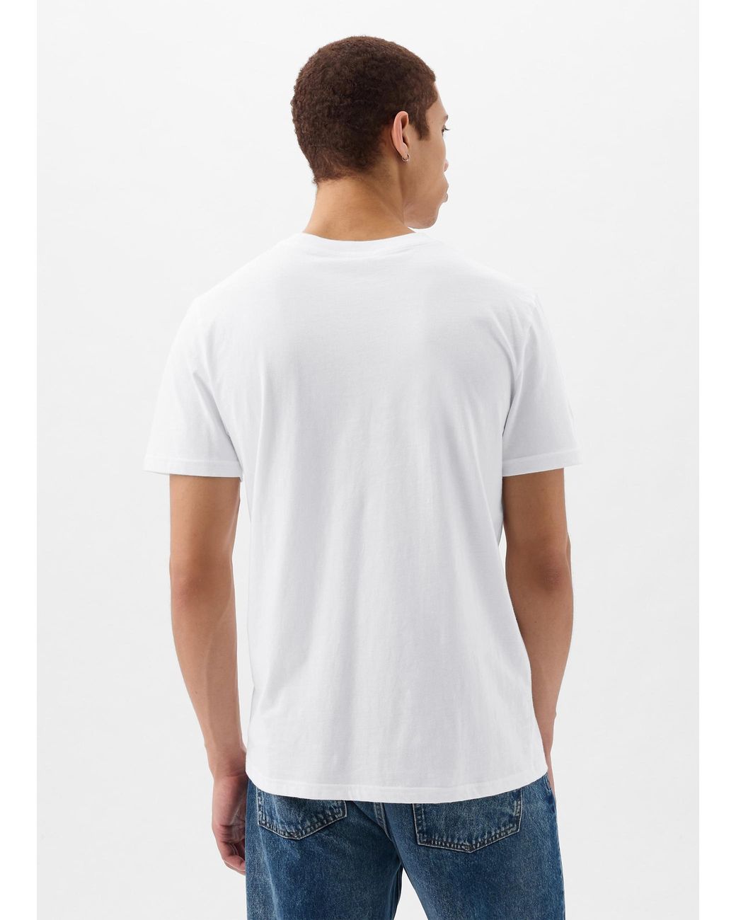 T-shirt in cotone con tasca e patch logo di Gap in Blue da Uomo