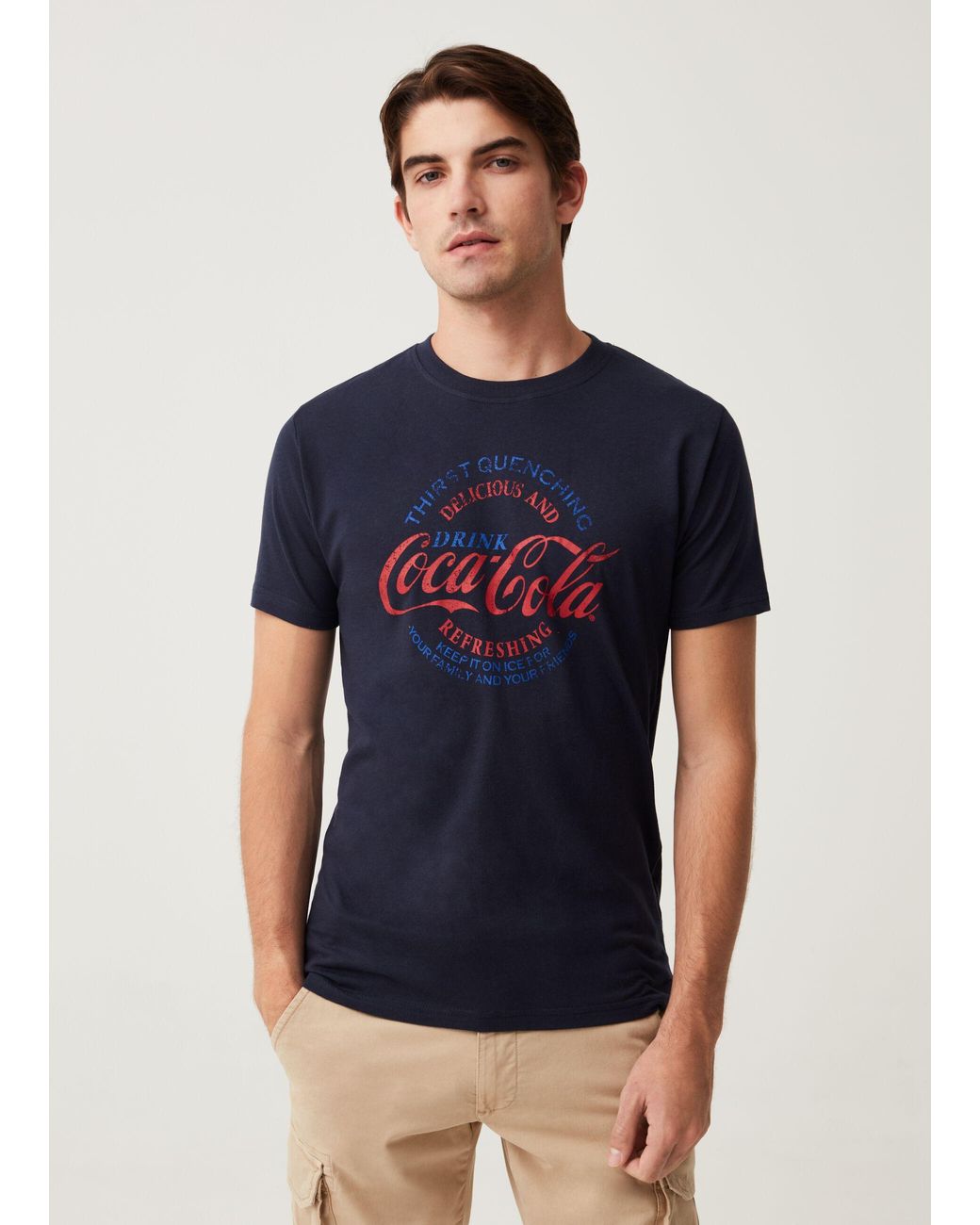 T-shirt In Cotone Con Stampa Coca-cola® da Uomo di Coca Cola in Blu | Lyst