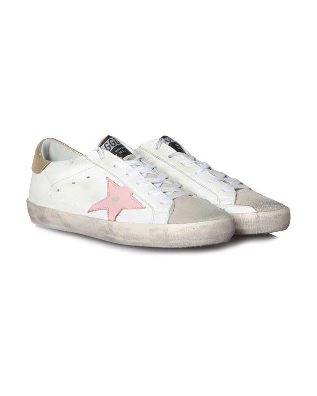 Golden Goose Sneakers Superstar White Gold Pink Star | Lyst