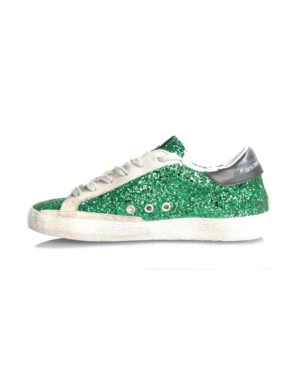 Golden Goose Superstar Sneakers Emerald Green Glitter | Lyst