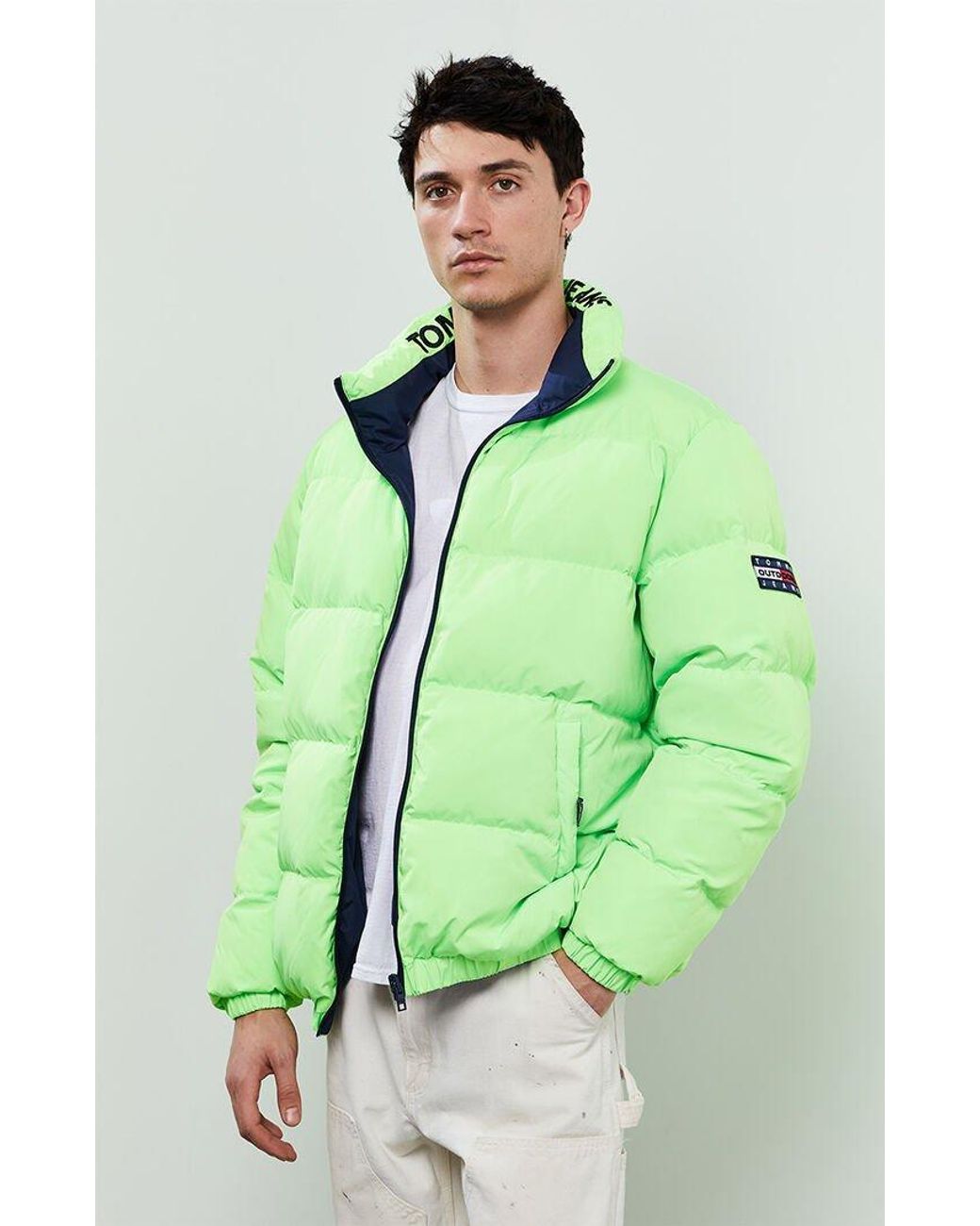 Tommy Hilfiger Reversible Puffer Jacket in Green for Men | Lyst