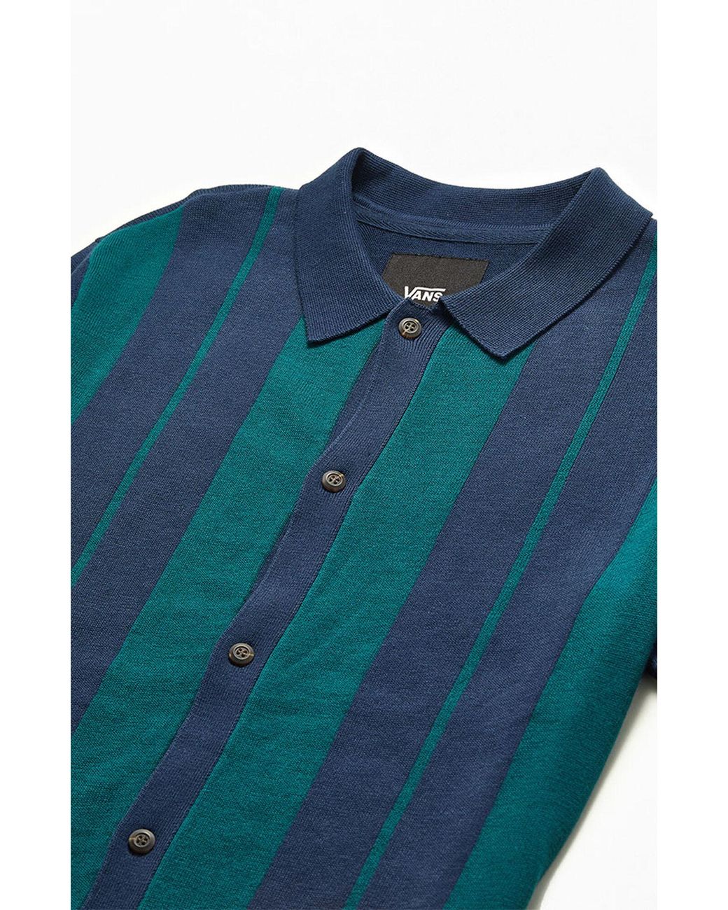 Vans Buttonwood Knit Polo Shirt in Blue for Men | Lyst