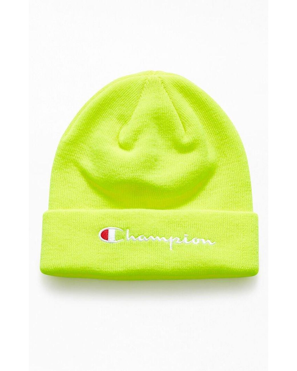 yellow champion beanie