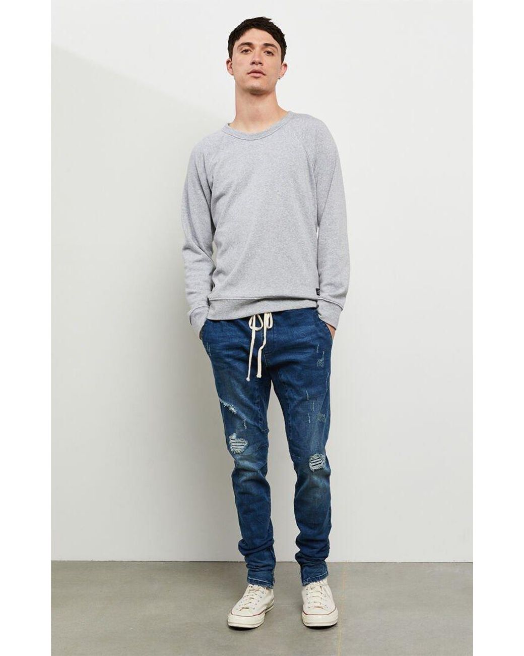 PacSun Dark Ripped Drop Skinny Jogger 