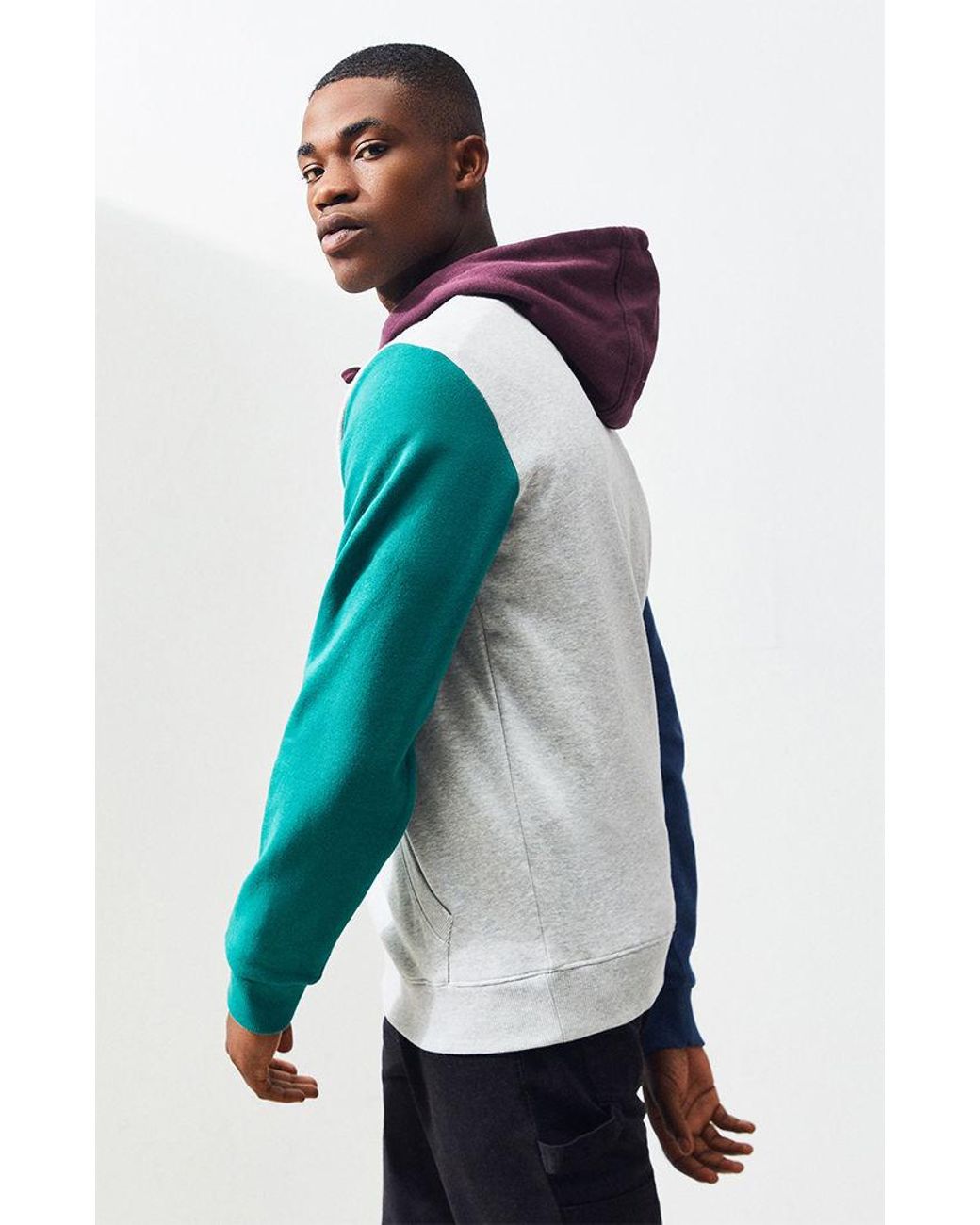 guess colour block hoodie