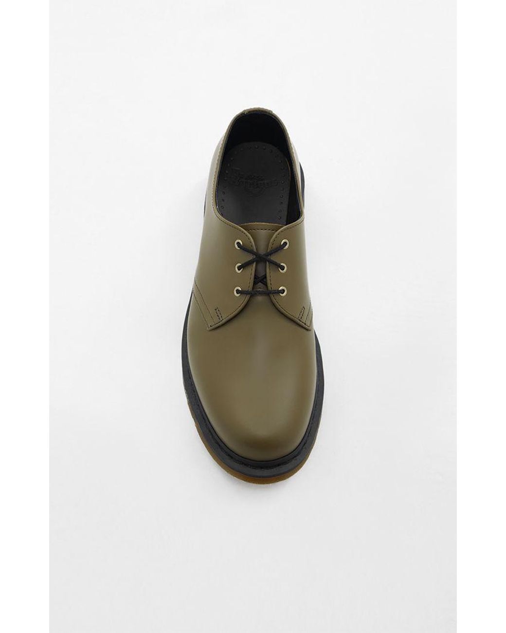 Dr. Martens 1461 Smooth Leather Olive Shoes in Green for Men | Lyst