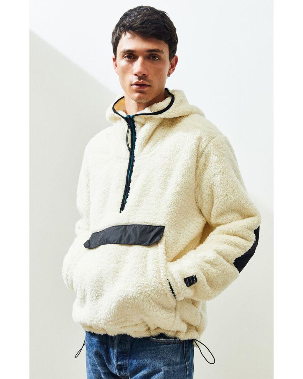 PacSun Woods Sherpa Half Zip Hoodie in 