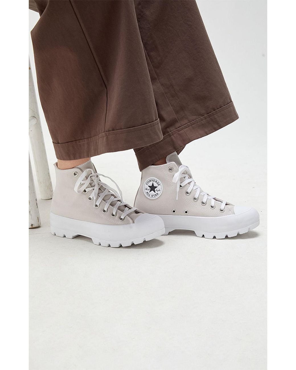 brown lugged converse