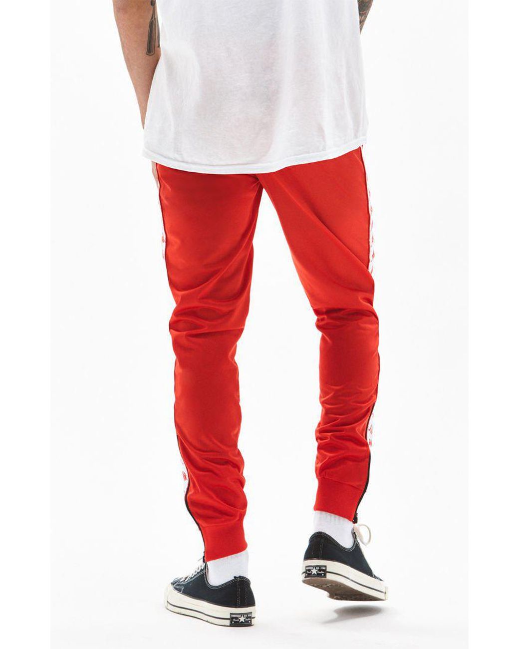 Kappa Banda Rastoria Slim Track Pants in Red for Men | Lyst