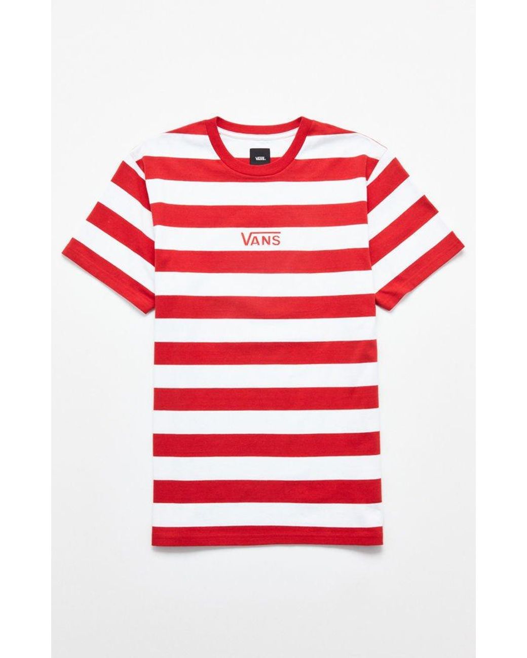 Vans Red Classic Stripe Vee T-shirt for Men | Lyst