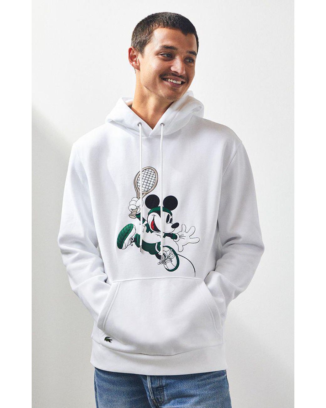 Lacoste Mickey Mouse Pullover Hoodie in White for Men | Lyst