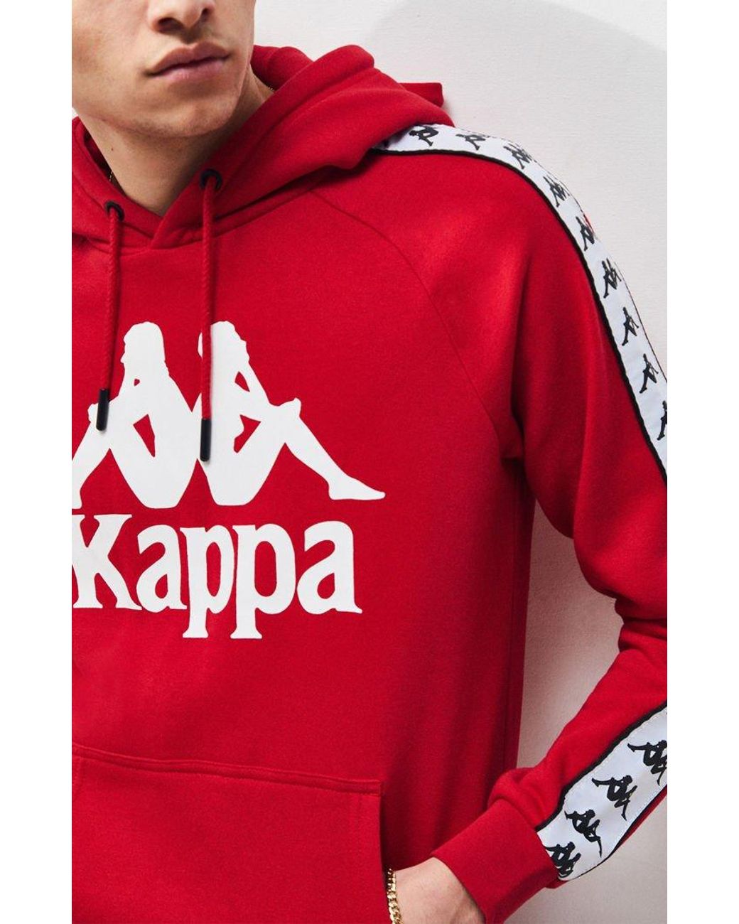 Kappa Cotton 222 Banda Hurtado Hoodie in Red for Men | Lyst