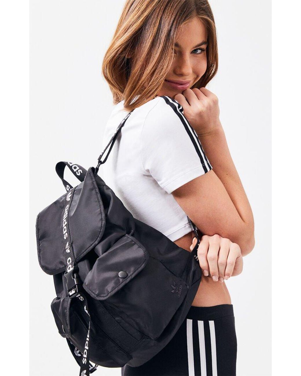 adidas Originals Utility Mini Backpack in Black/White (Black) | Lyst
