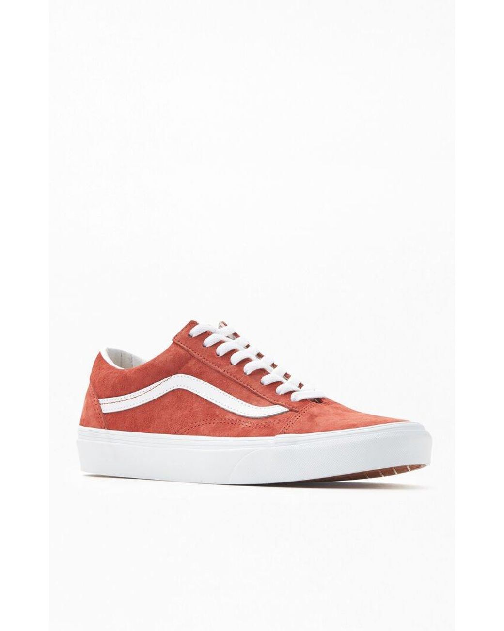 vans old skool pig suede red