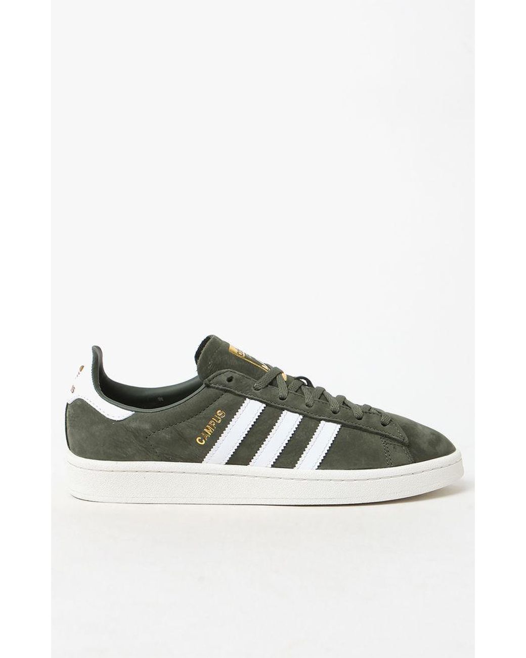 adidas Women's Olive Campus Sneakers in Green | Lyst