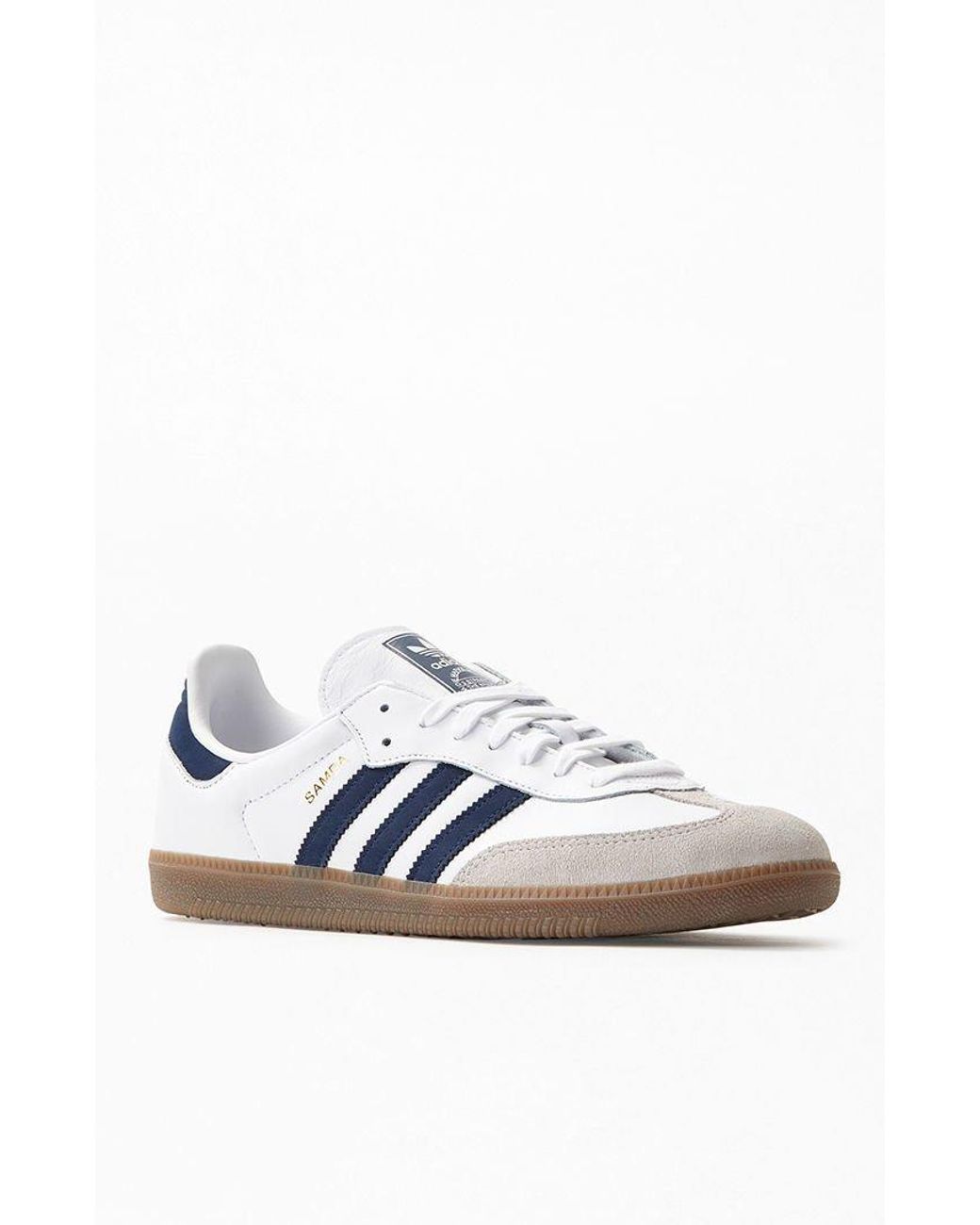 adidas White & Navy Samba Og Shoes for Men | Lyst