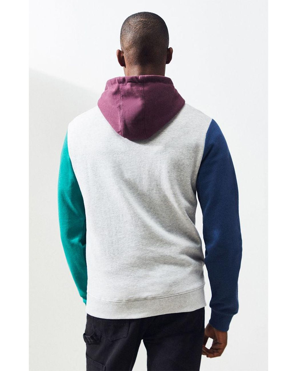 guess colour block hoodie