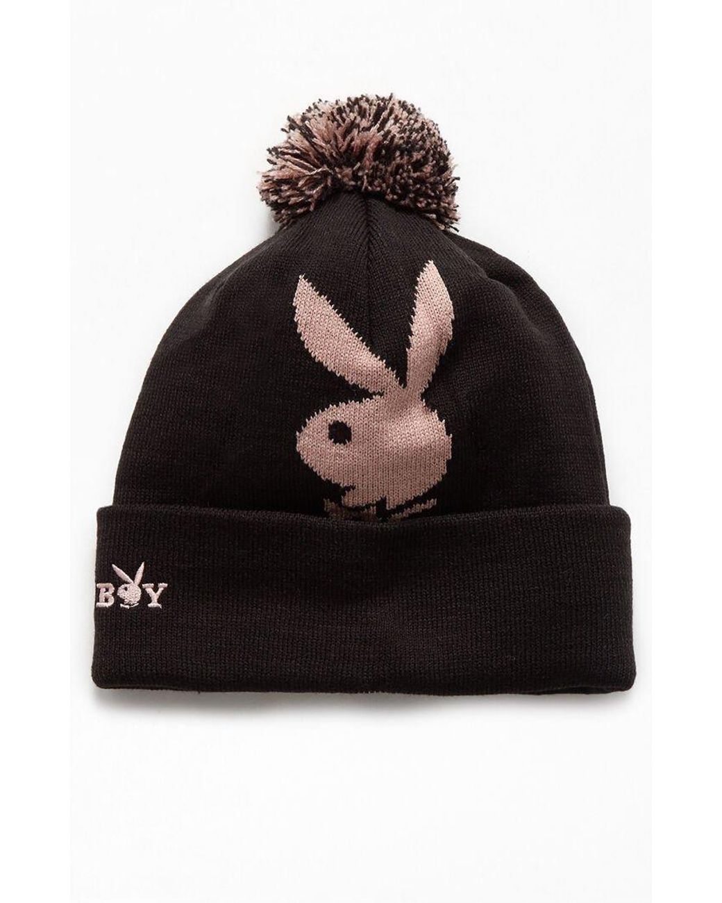 PacSun X Playboy Pom Beanie in Black 