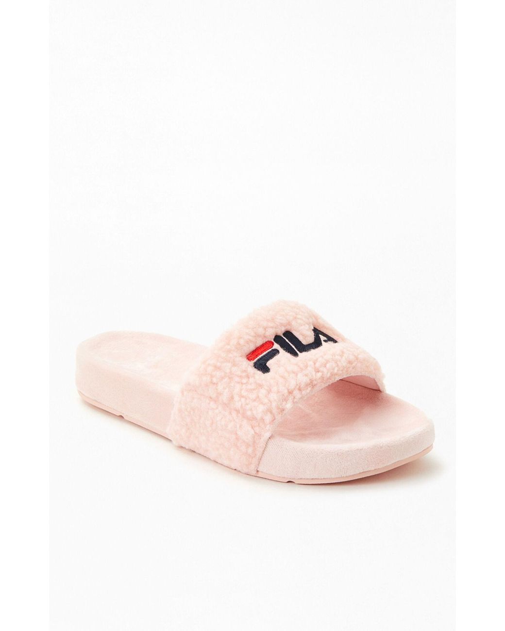 pink fila slides