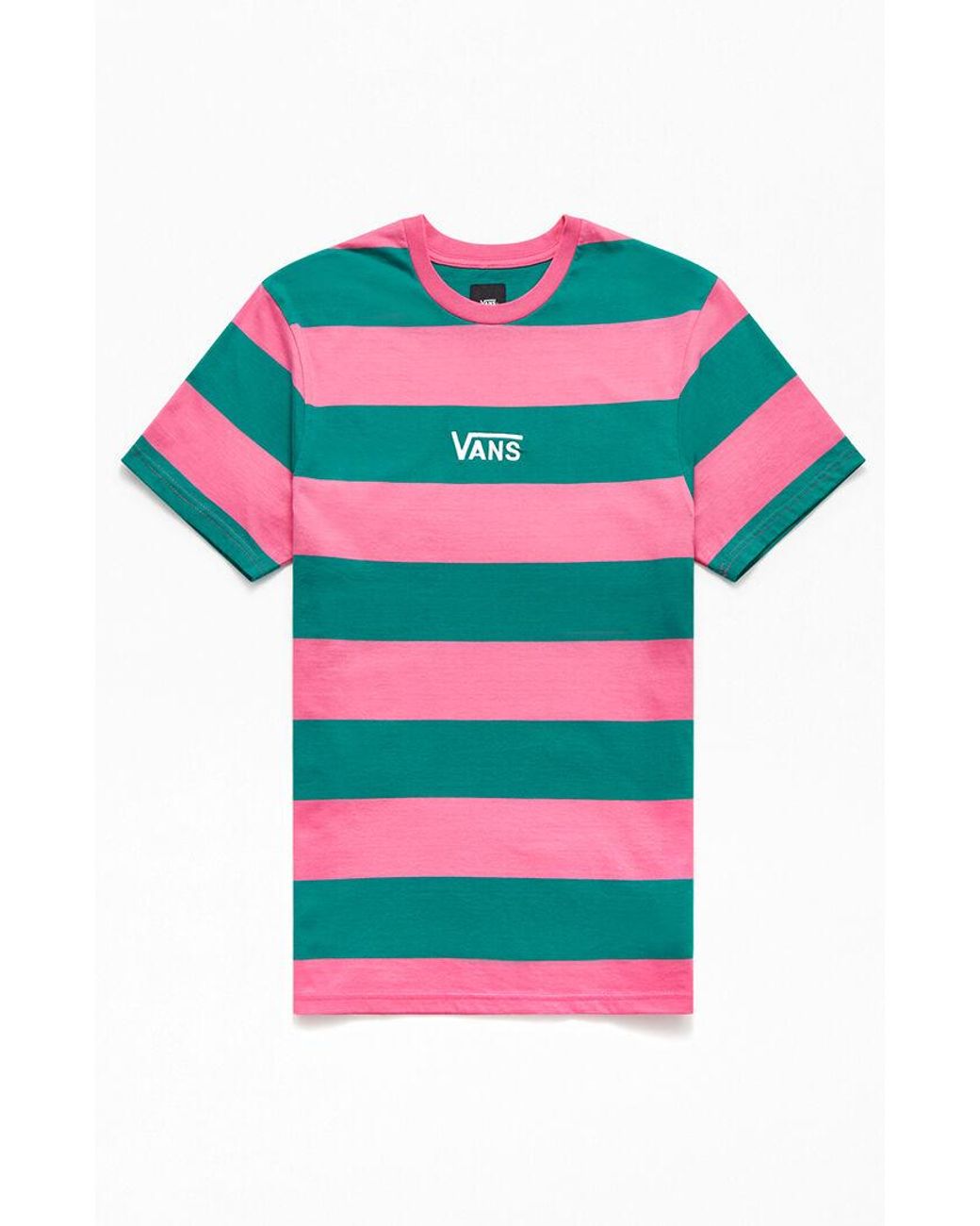 Vans Bold Block Striped T-shirt in Green/Pink (Green) for Men | Lyst