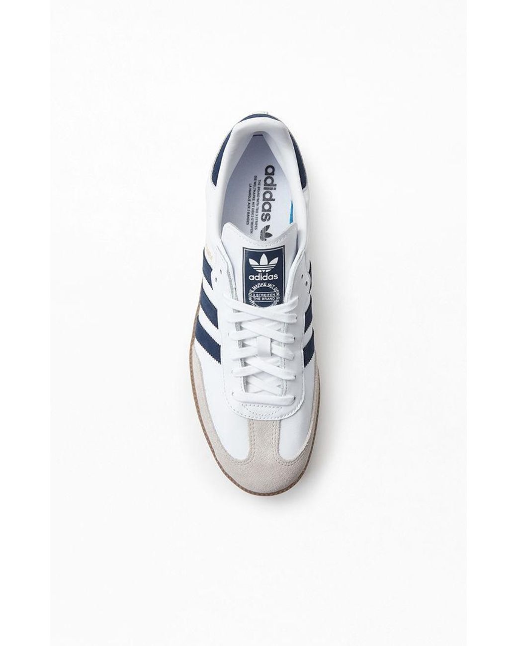 adidas Rubber White & Navy Samba Og Shoes for Men | Lyst