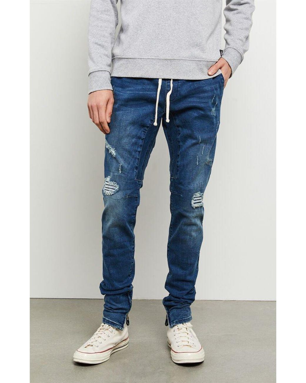 PacSun Dark Ripped Drop Skinny Jogger 