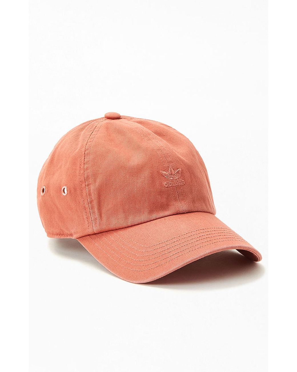 adidas Red Og Relaxed Mini Logo Dad Hat in Pink | Lyst