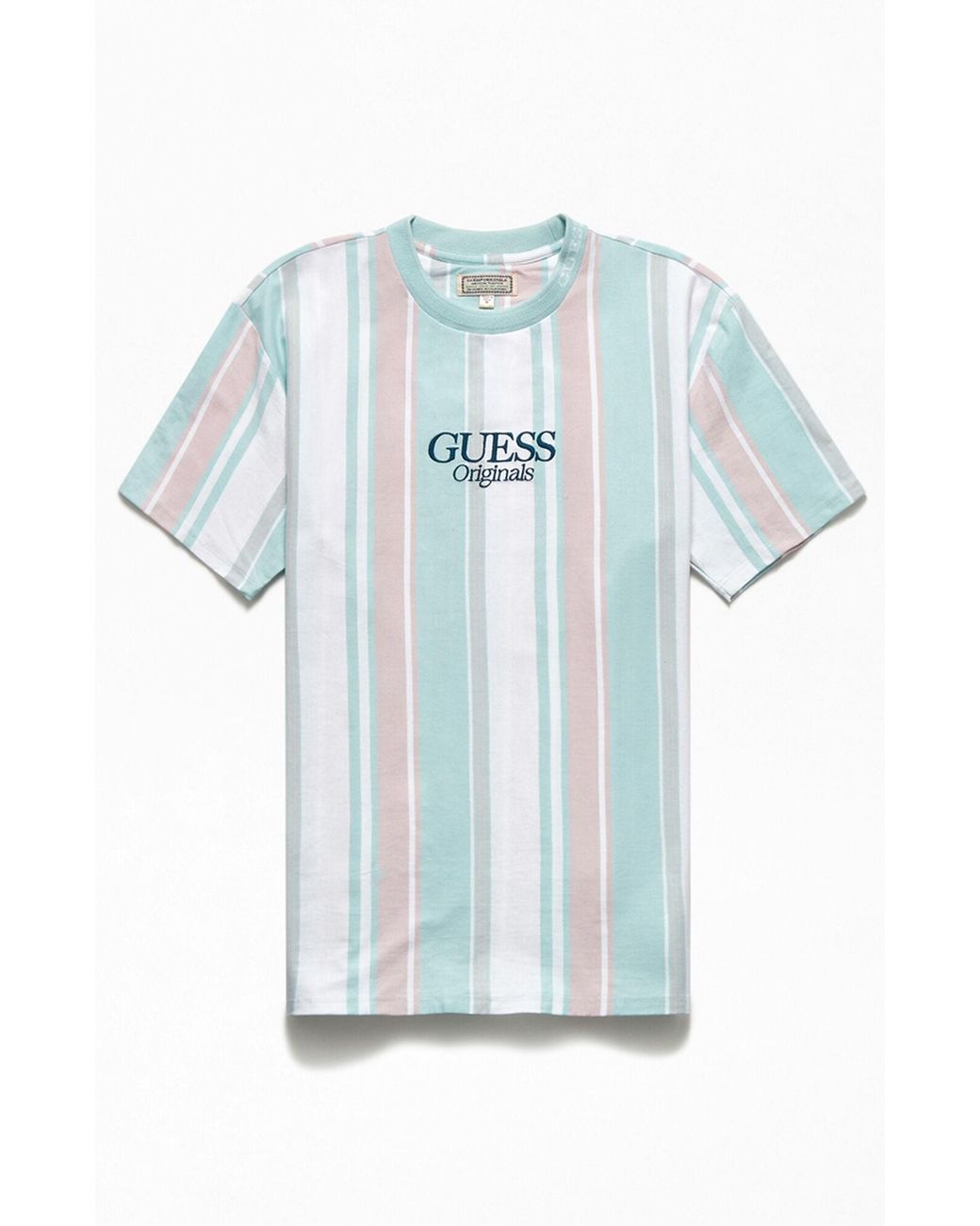 Guess Originals Short Sleeve Vertical Striped T-shirt in Pink for Men ...
