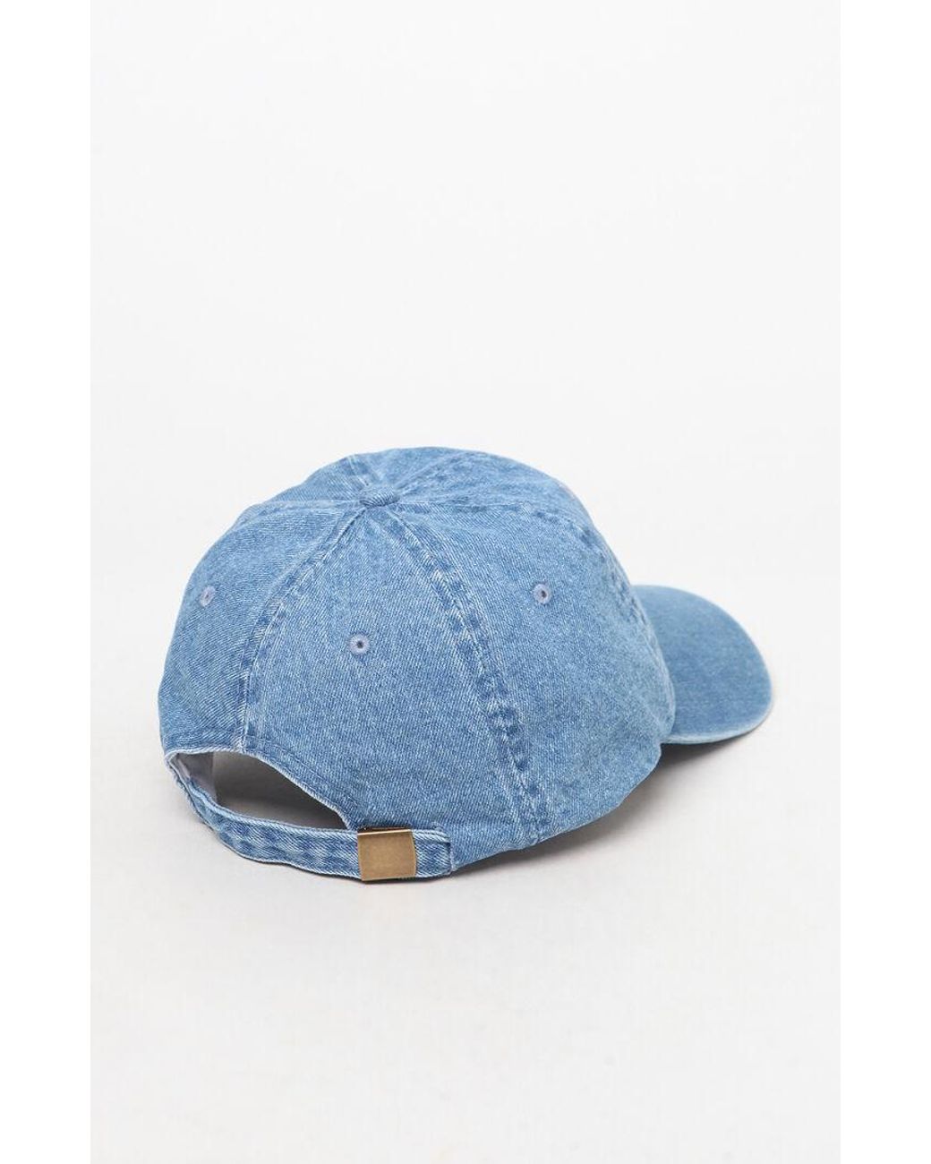 guess denim triangle strapback dad hat