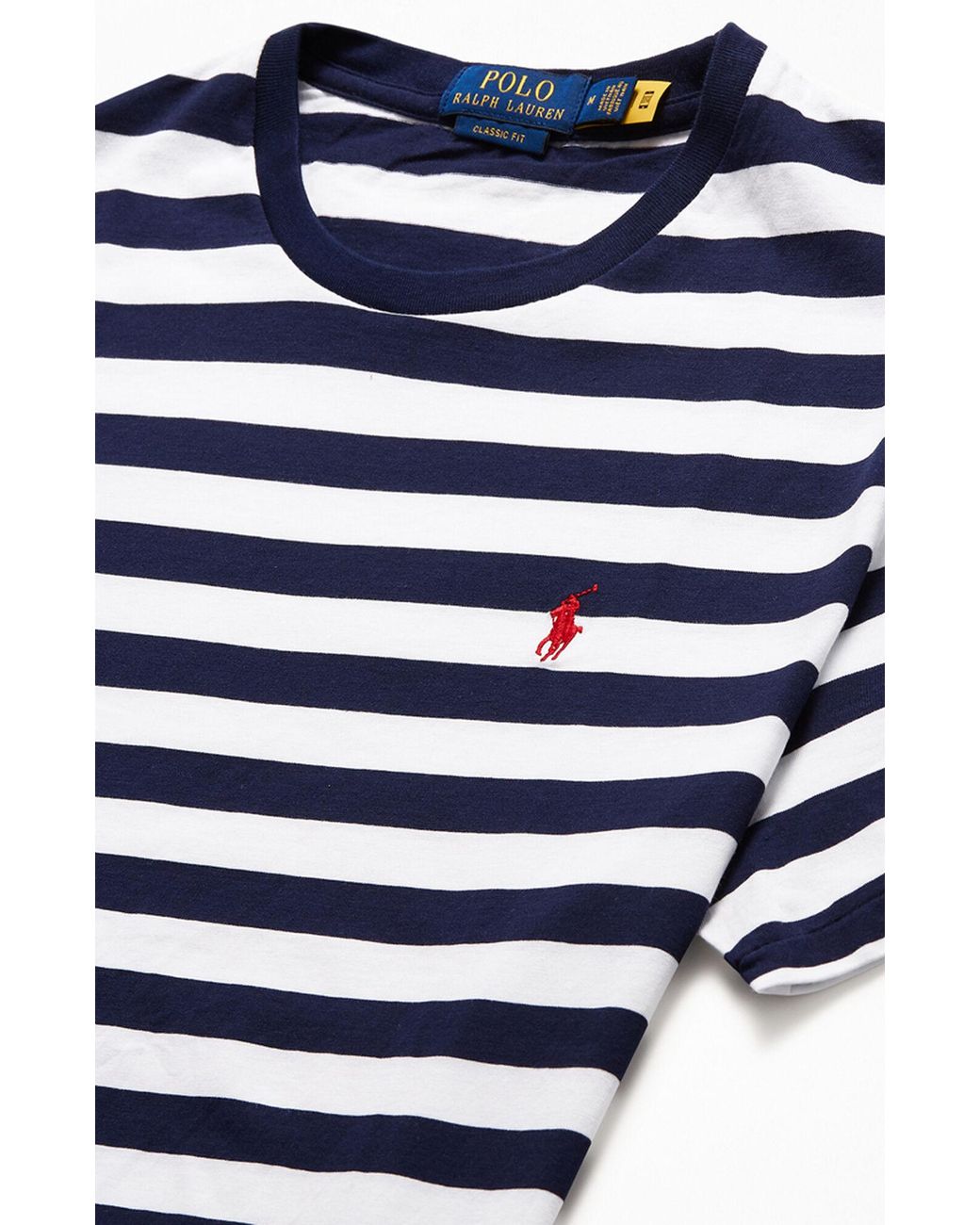 Polo Ralph Lauren Navy & White Animated Striped T-shirt in Blue for Men |  Lyst