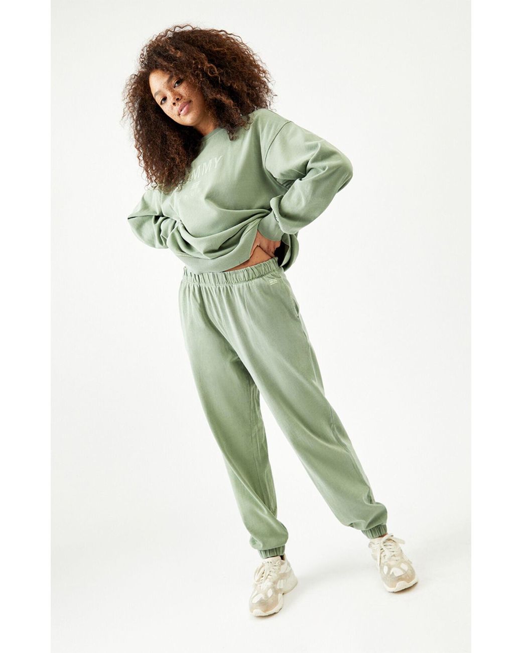 green tommy hilfiger sweatpants