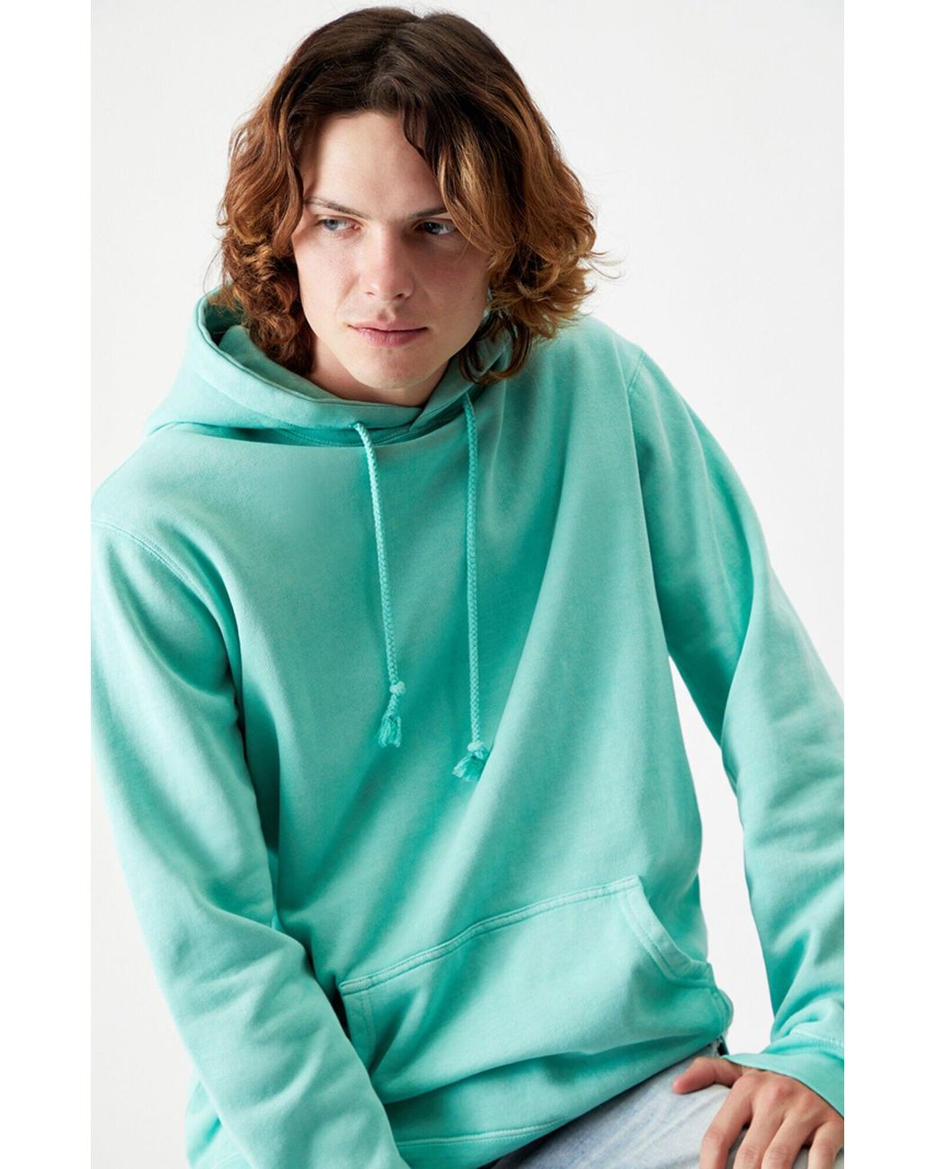 PacSun Teal Vintage Wash Oversized Hoodie in Blue for Men | Lyst