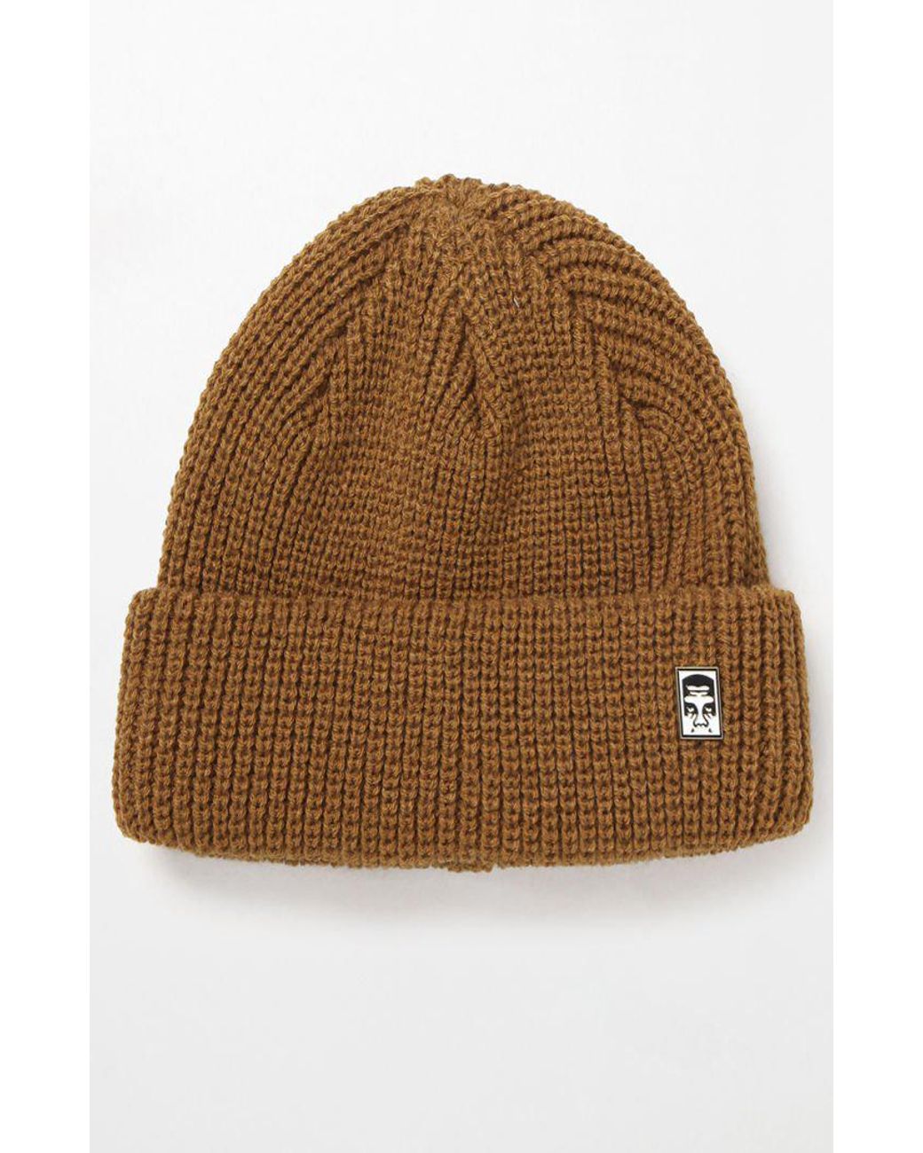 Obey Micro Beanie in Brown for Men | Lyst
